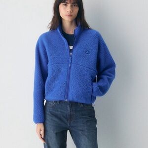 Aritzia/TNA Polartec® Thermal Pro™ Mockneck Hi-hip Zip-up, Jazz Blue